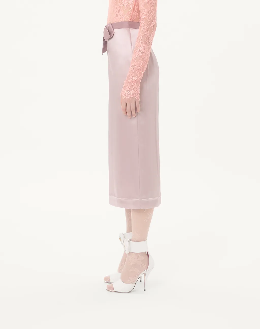 Bow-Detail Midi Skirt