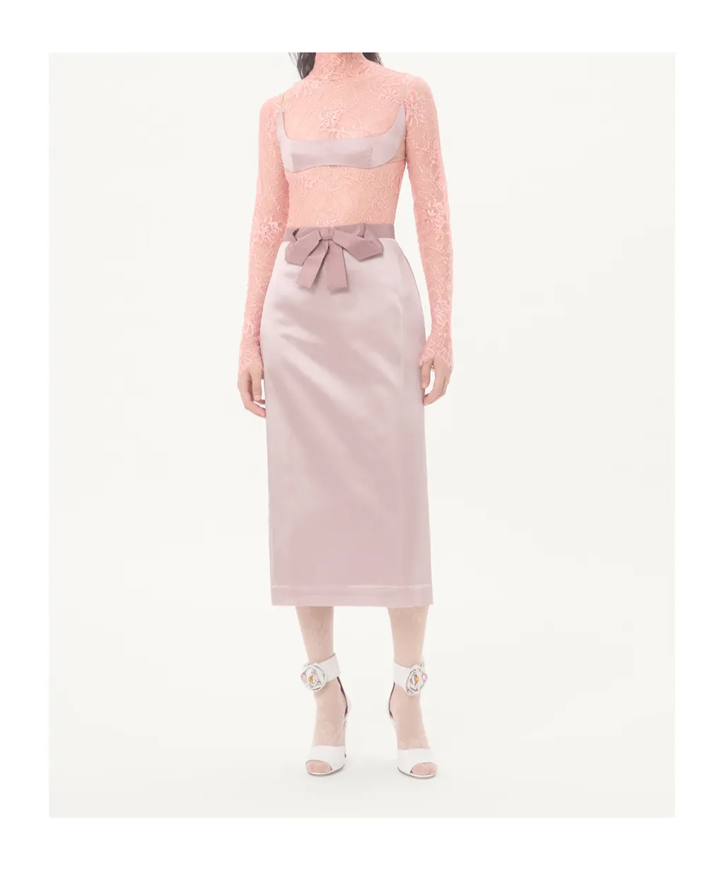 Bow-Detail Midi Skirt
