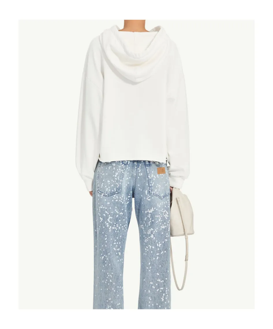 Mm6 Maison Margiela Frayed-Hem Drawstring Hoodie