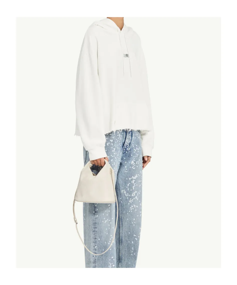 Mm6 Maison Margiela Frayed-Hem Drawstring Hoodie