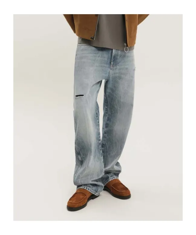 1989 Studio Distressed Wide-Leg Jeans