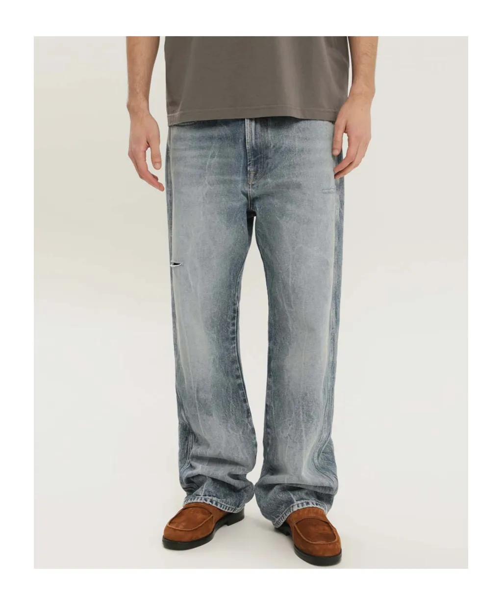 1989 Studio Distressed Wide-Leg Jeans