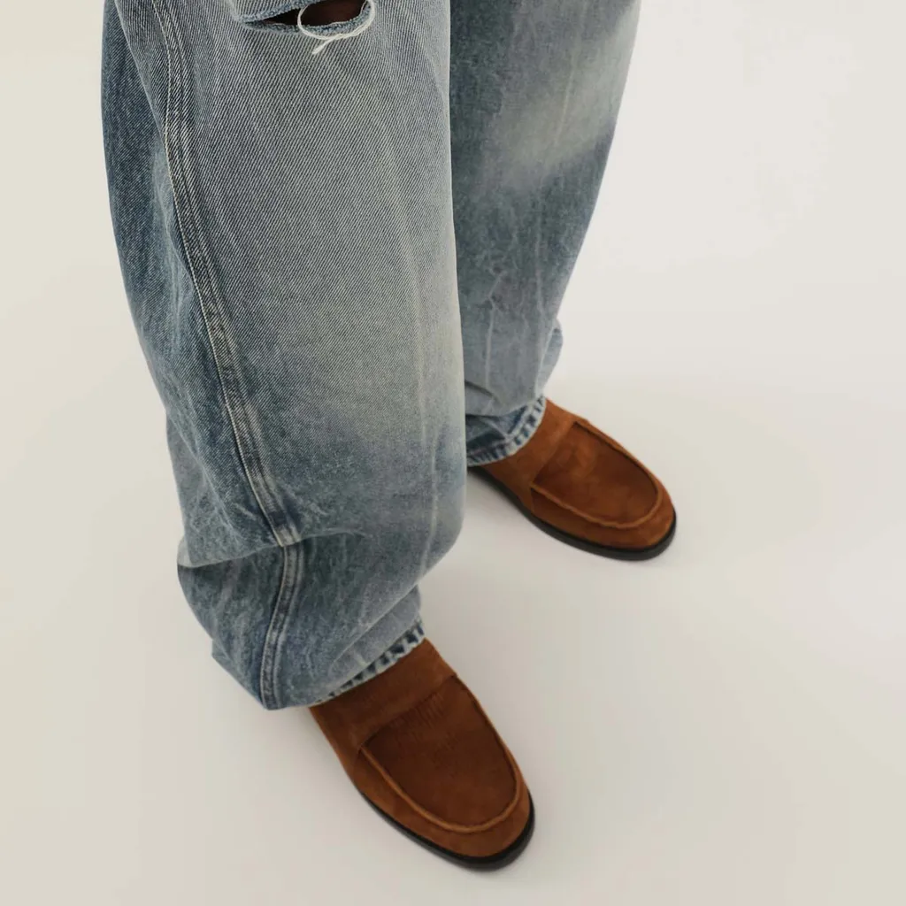 1989 Studio Distressed Wide-Leg Jeans