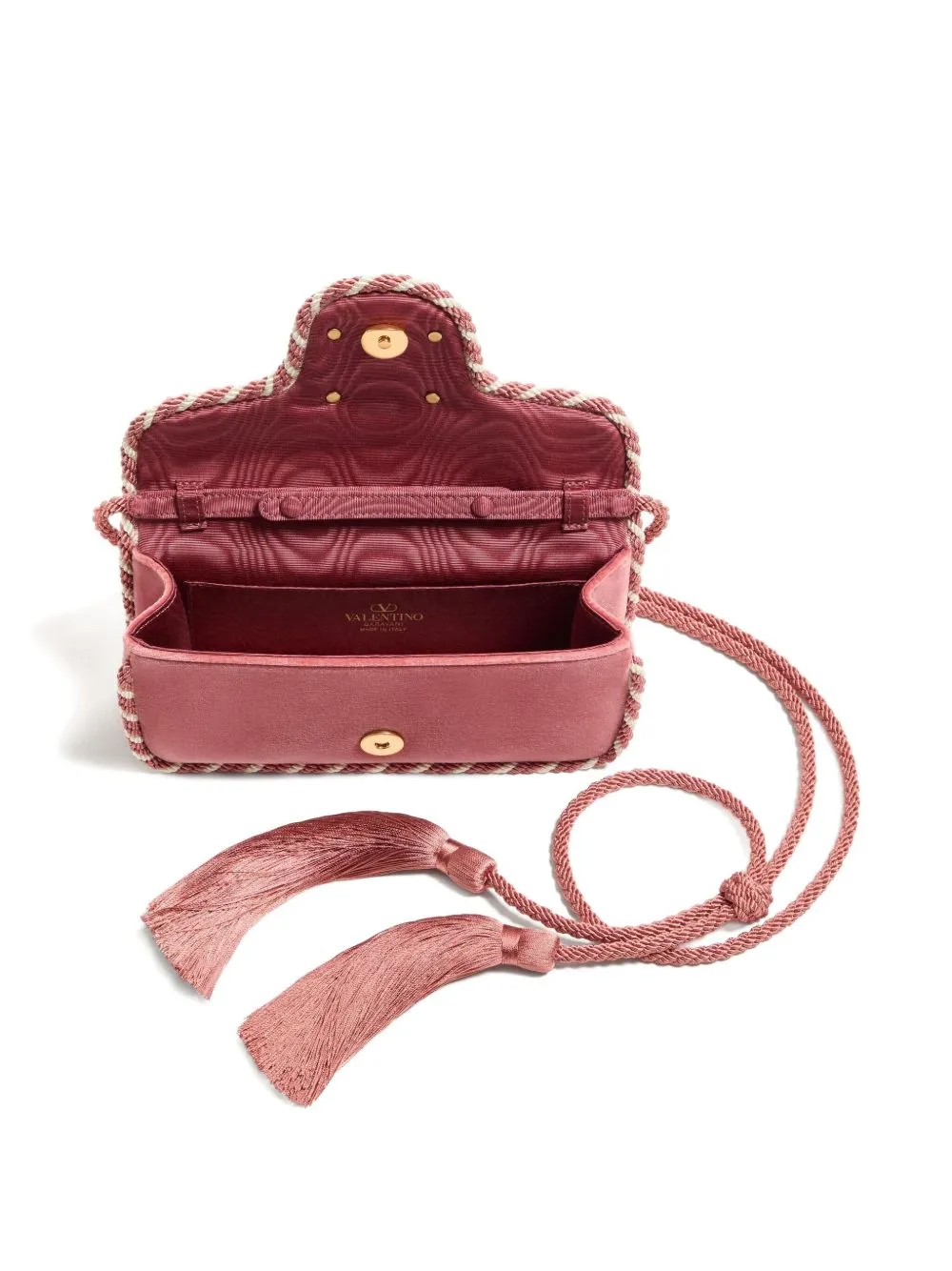 Valentino Locò Velvet Foldover Top Clutch Bag