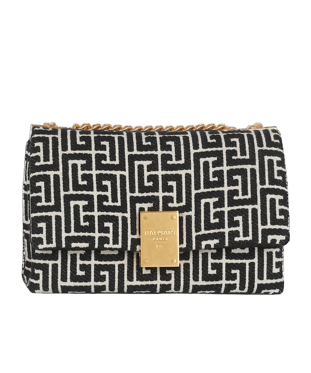 Balmain 1945 Soft Small Monogrammed Shoulder Bag