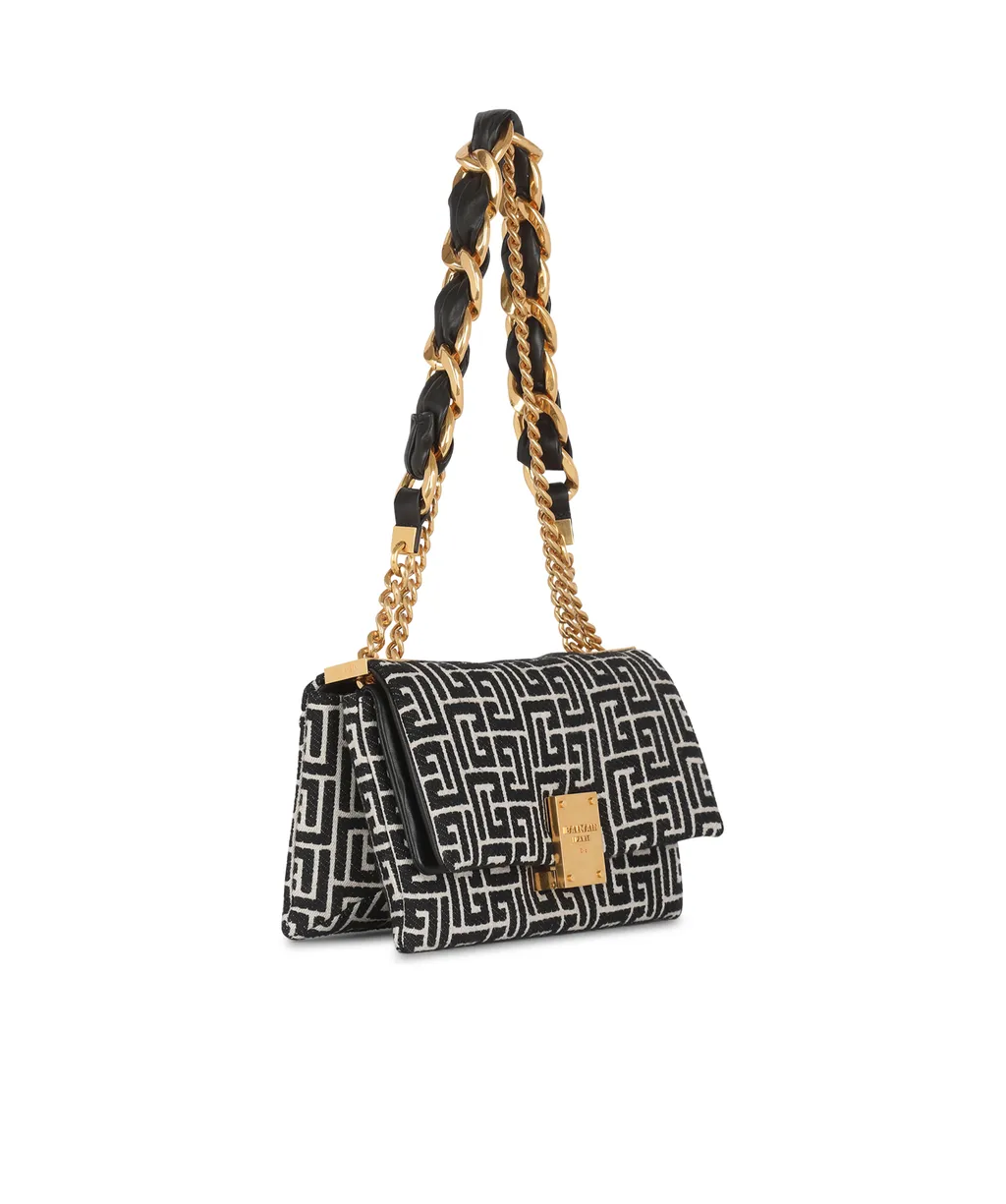 Balmain 1945 Soft Small Monogrammed Shoulder Bag