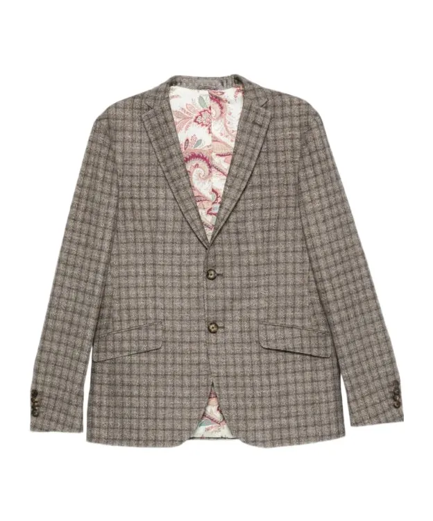 Checked Paisley-Lined Blazer