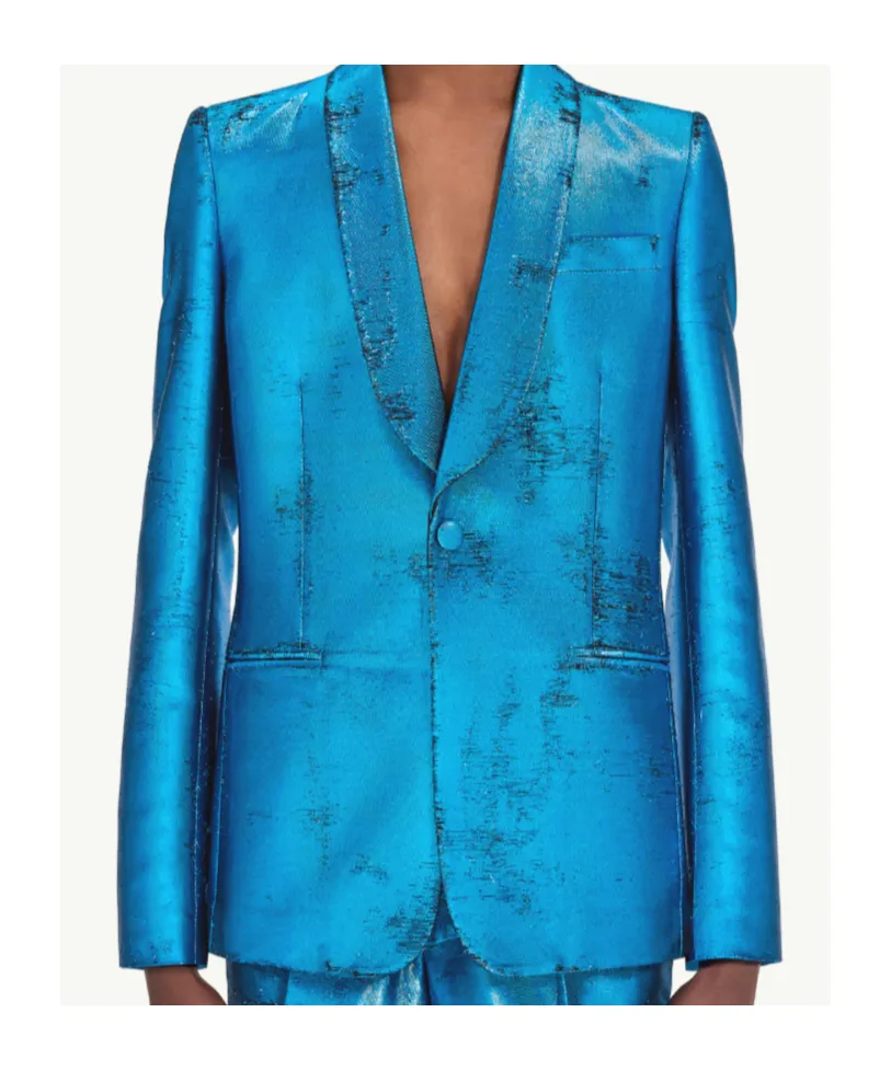 Mm6 Maison Margiela Single-Breasted Textured Blazer