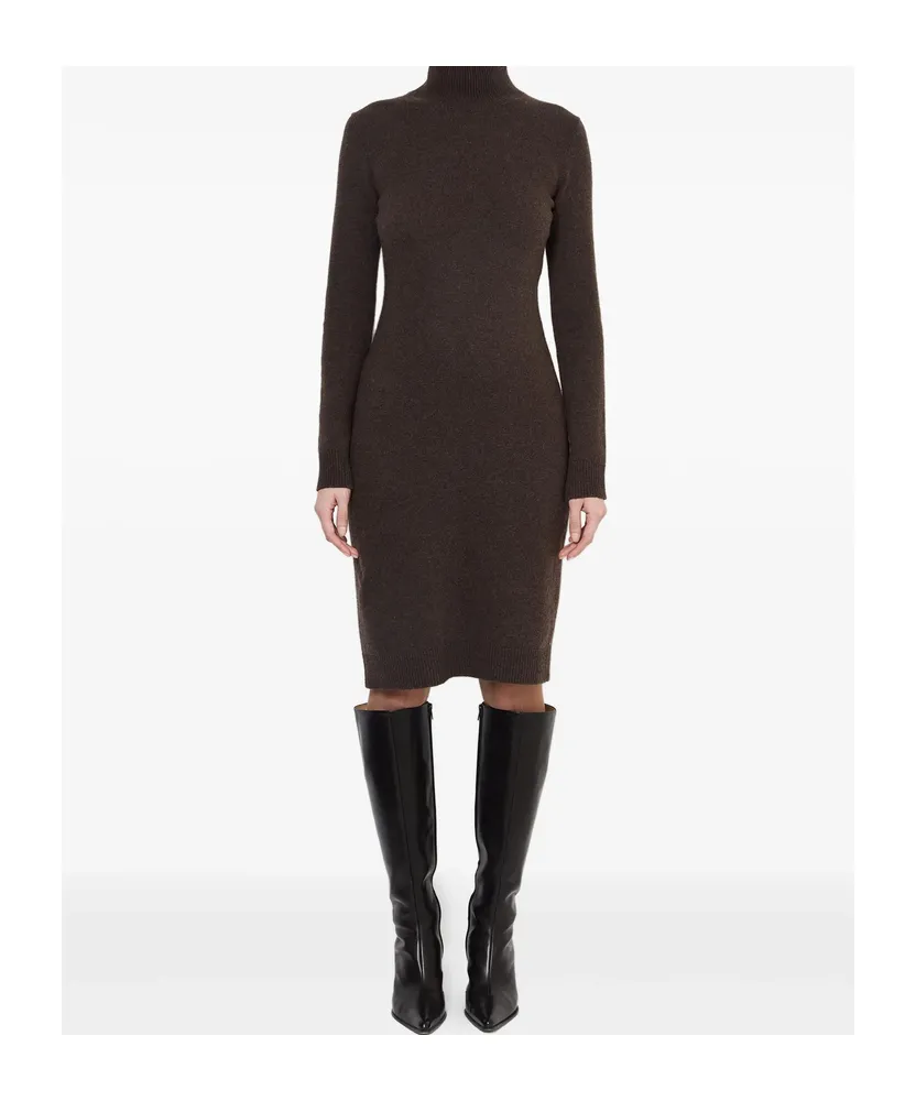 Mm6 Maison Margiela High Neck Long Sleeved Dress