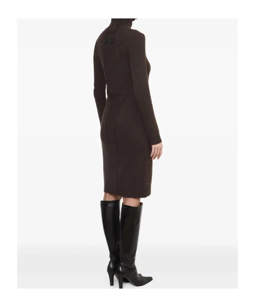 Mm6 Maison Margiela High Neck Long Sleeved Dress