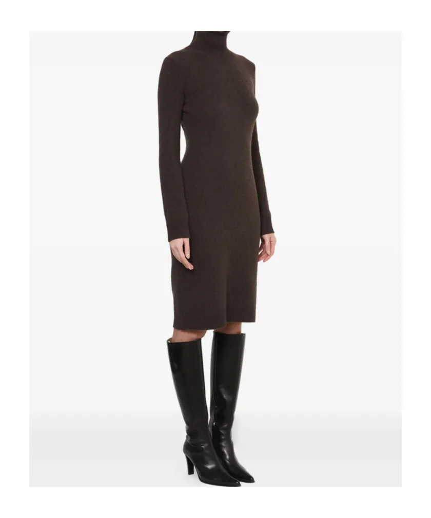Mm6 Maison Margiela High Neck Long Sleeved Dress
