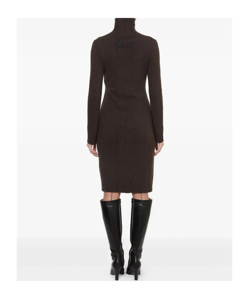 Mm6 Maison Margiela High Neck Long Sleeved Dress
