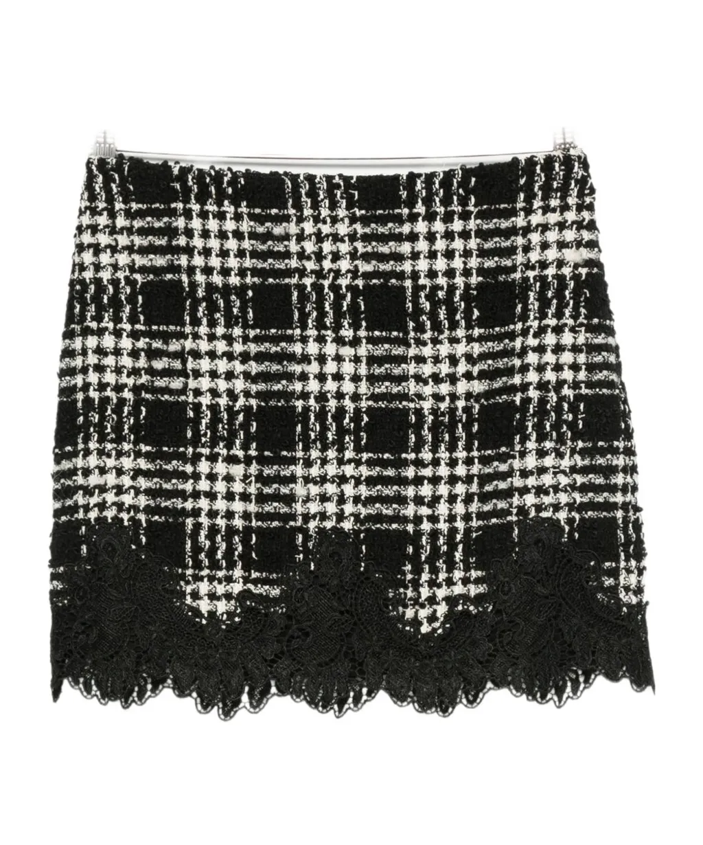 Twinset Bouclé Embroidered Skirt