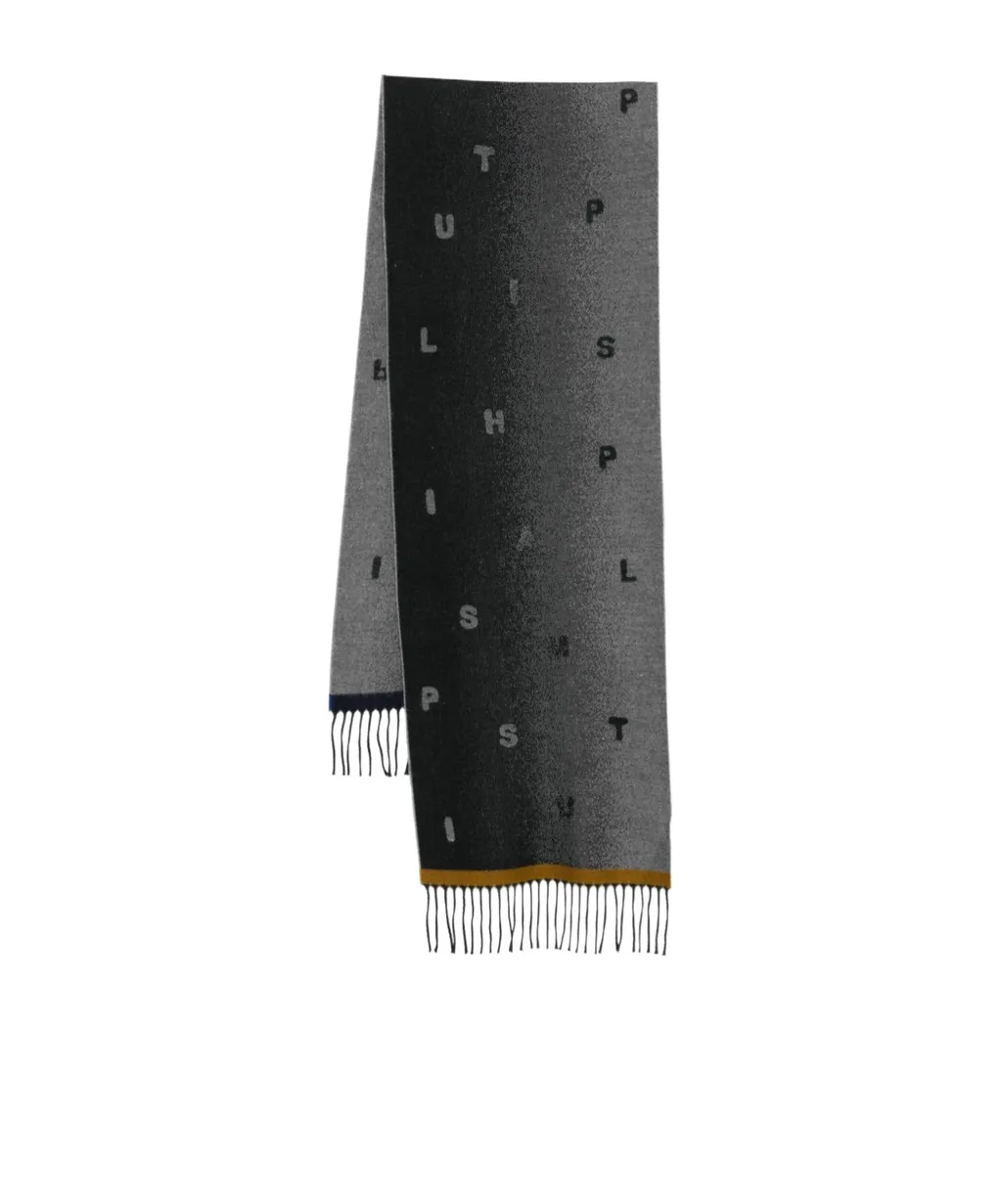 Paul Smith Logo Jacquard Fringed Scarf