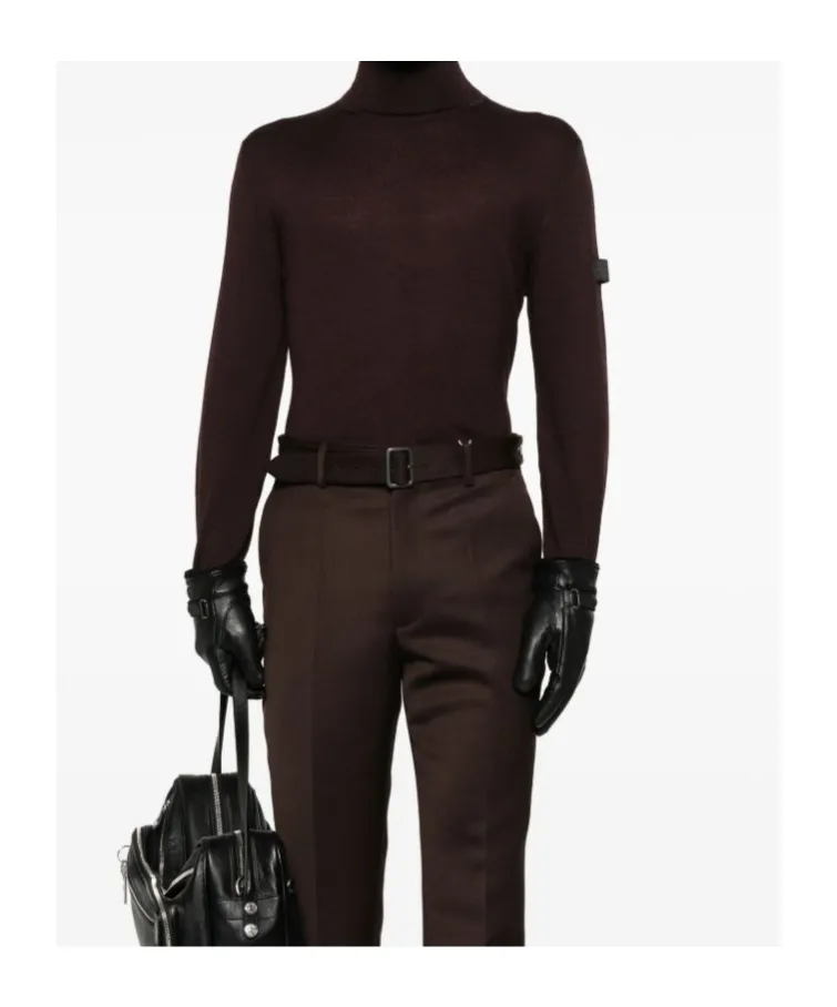 Roll-Neck Panelled Sweater