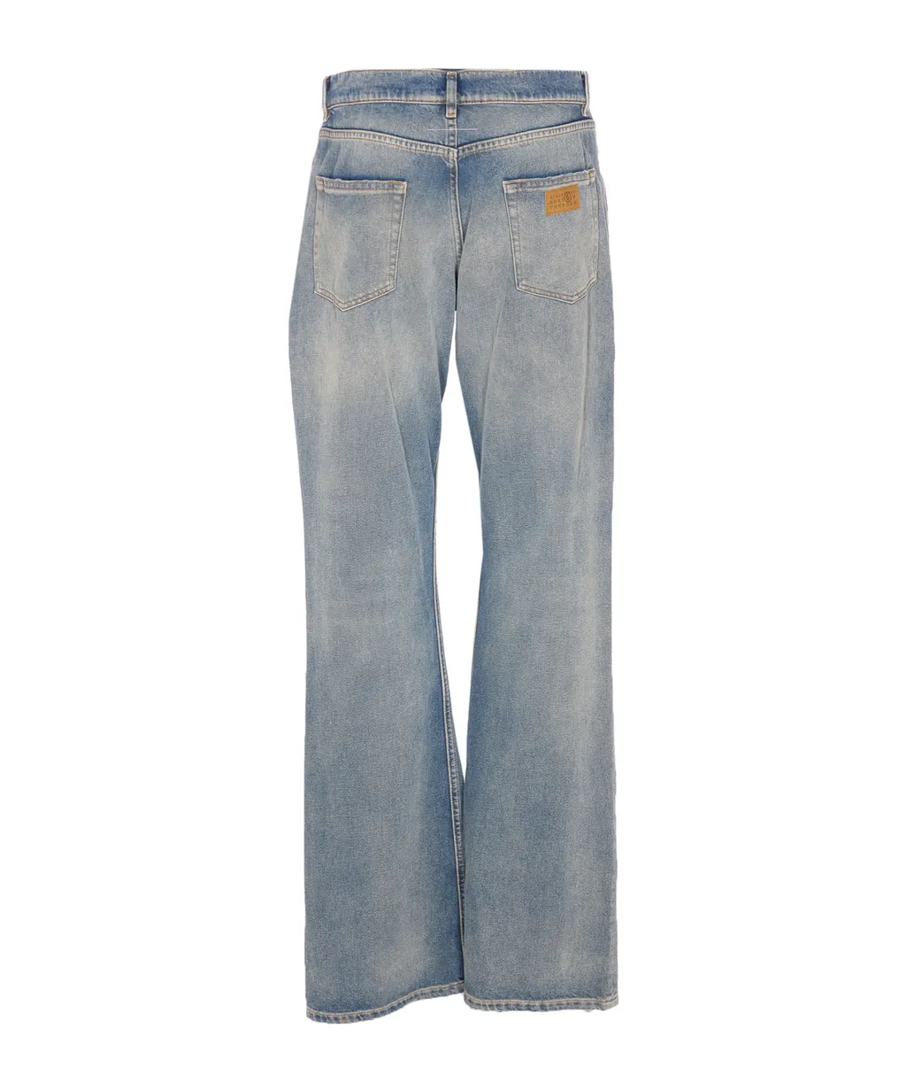 Mm6 Maison Margiela Logo Patch Bootcut Jeans