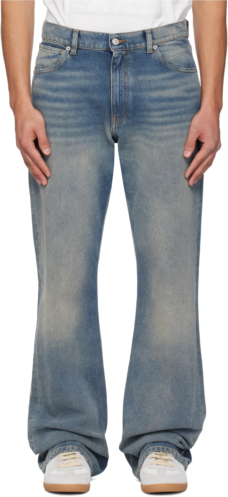 Mm6 Maison Margiela Logo Patch Bootcut Jeans