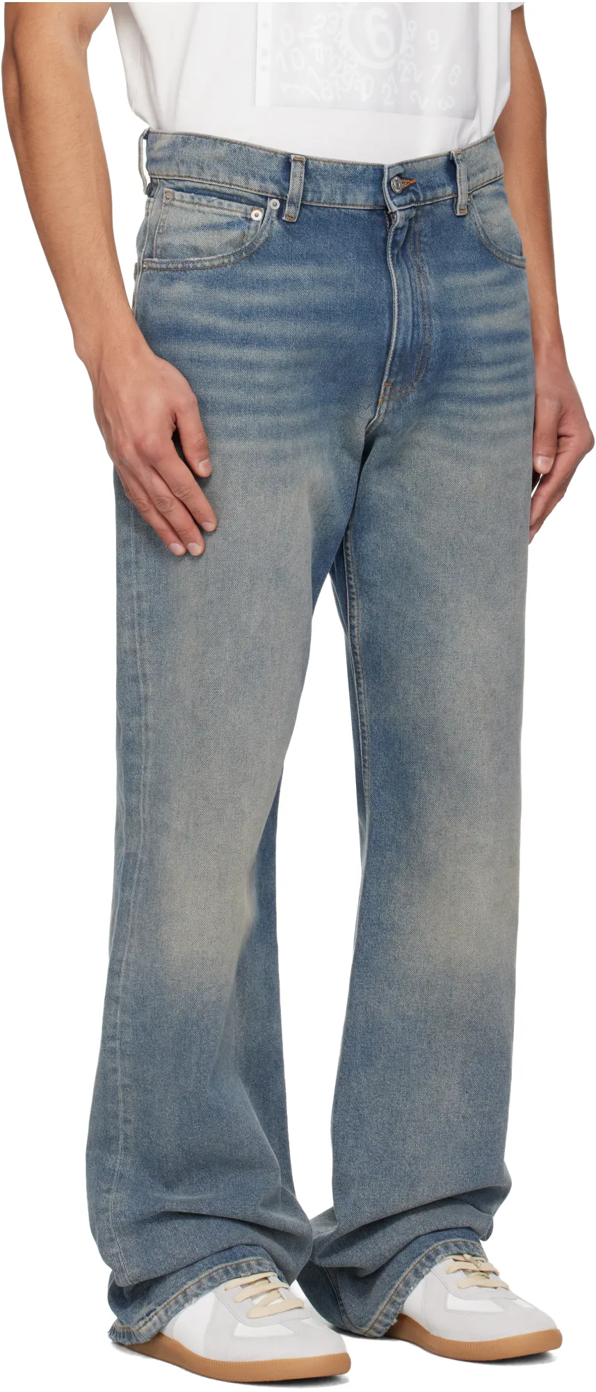 Mm6 Maison Margiela Logo Patch Bootcut Jeans