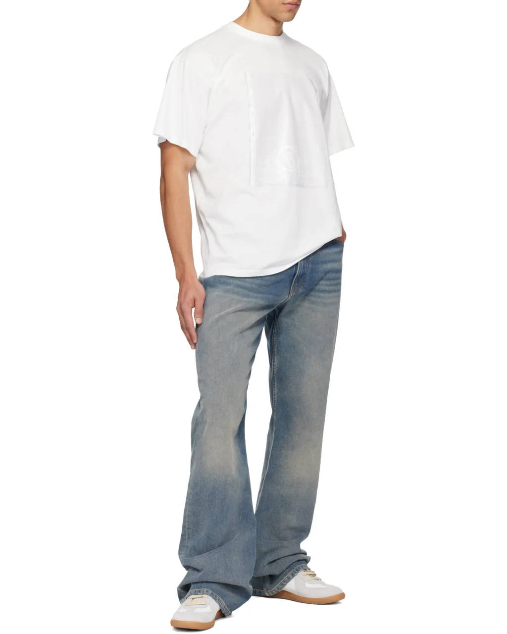 Mm6 Maison Margiela Logo Patch Bootcut Jeans