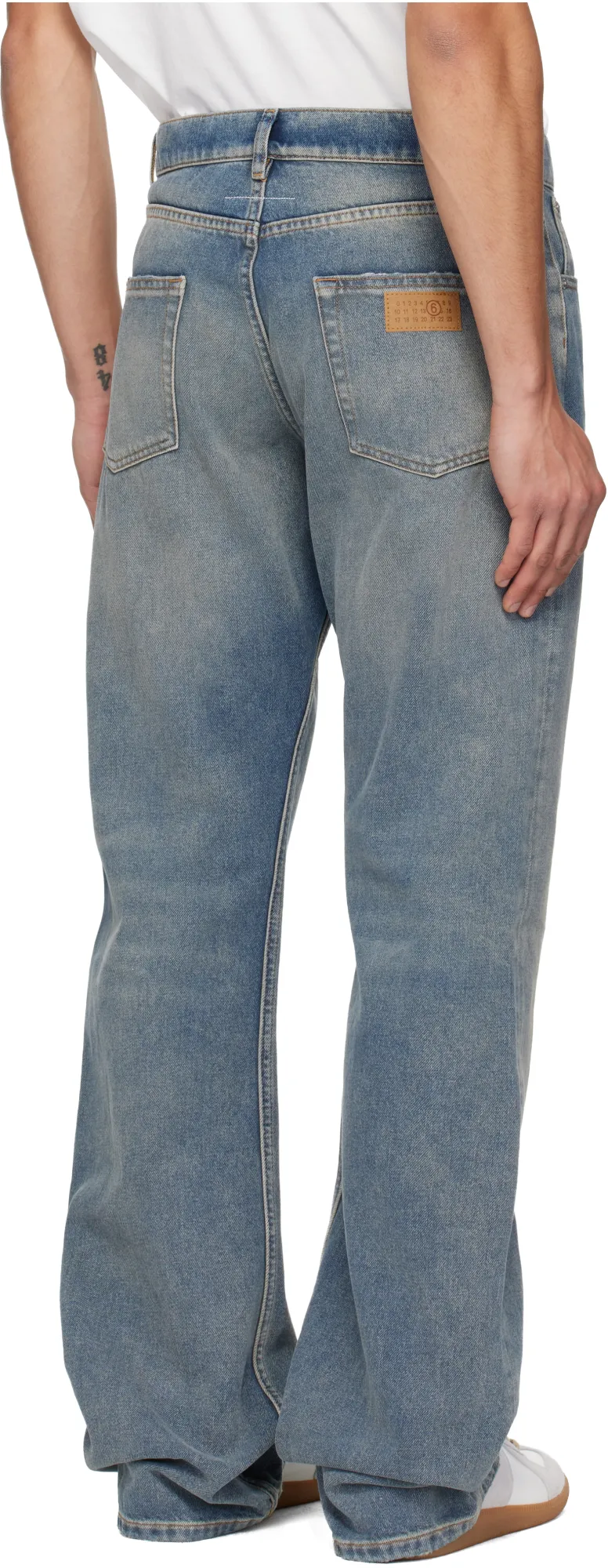 Mm6 Maison Margiela Logo Patch Bootcut Jeans