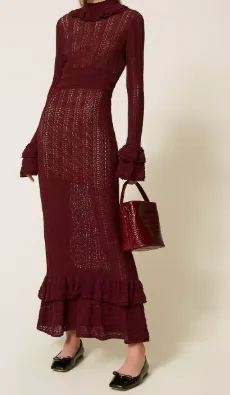 Ruffled Knit Maxi Dress