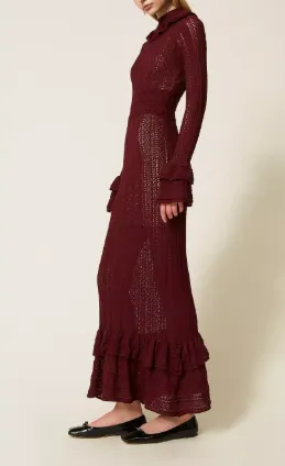 Ruffled Knit Maxi Dress