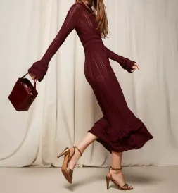 Ruffled Knit Maxi Dress