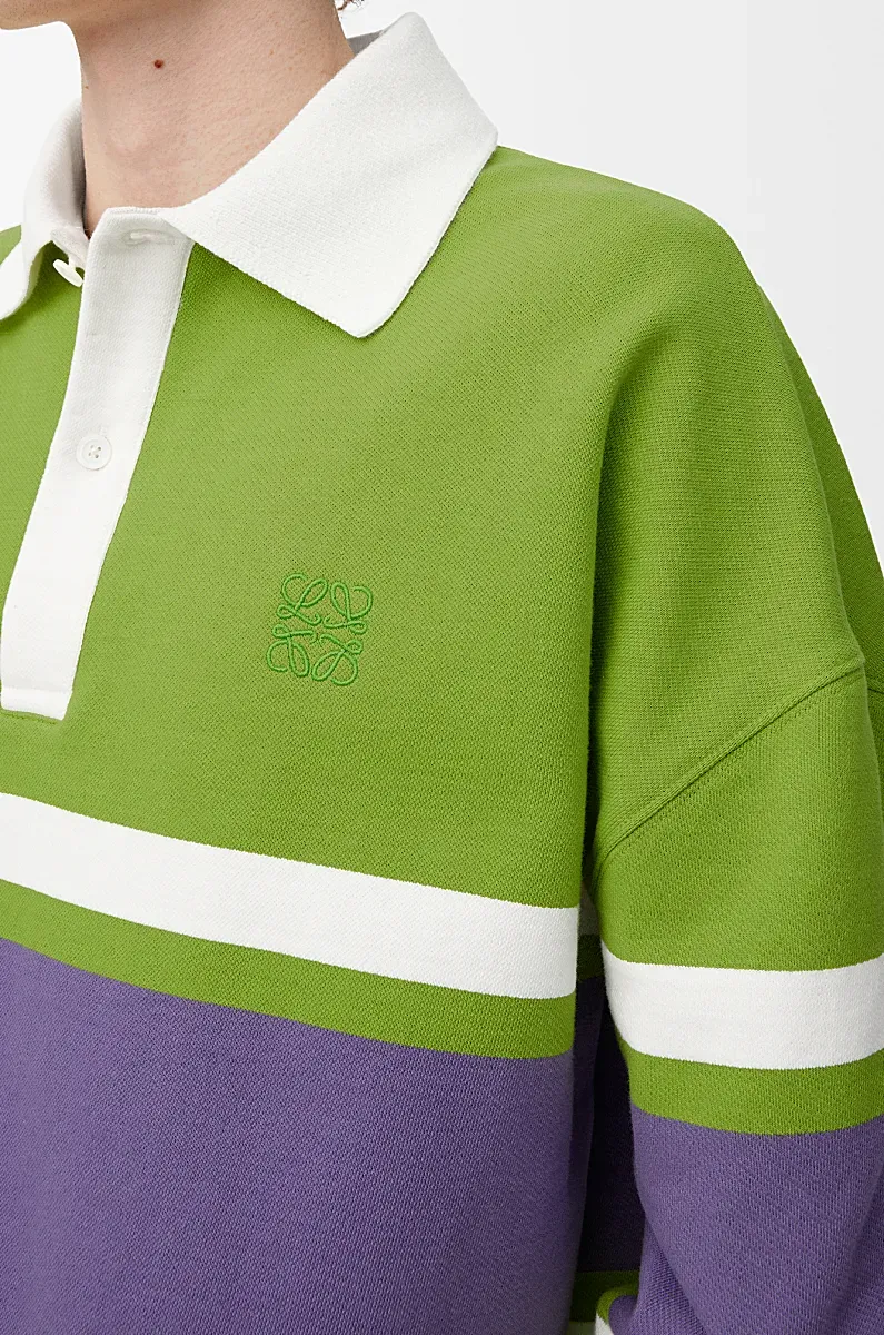 Cotton Long-Sleeved Polo Shirt