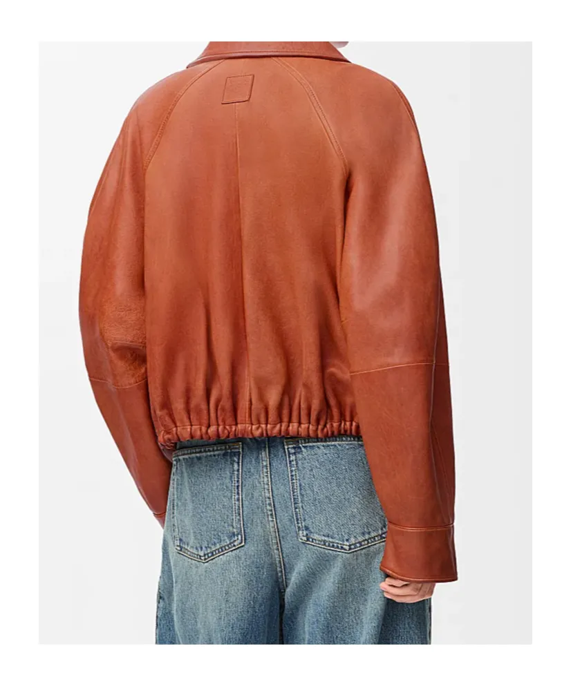 Long-Sleeved Leather Jacket