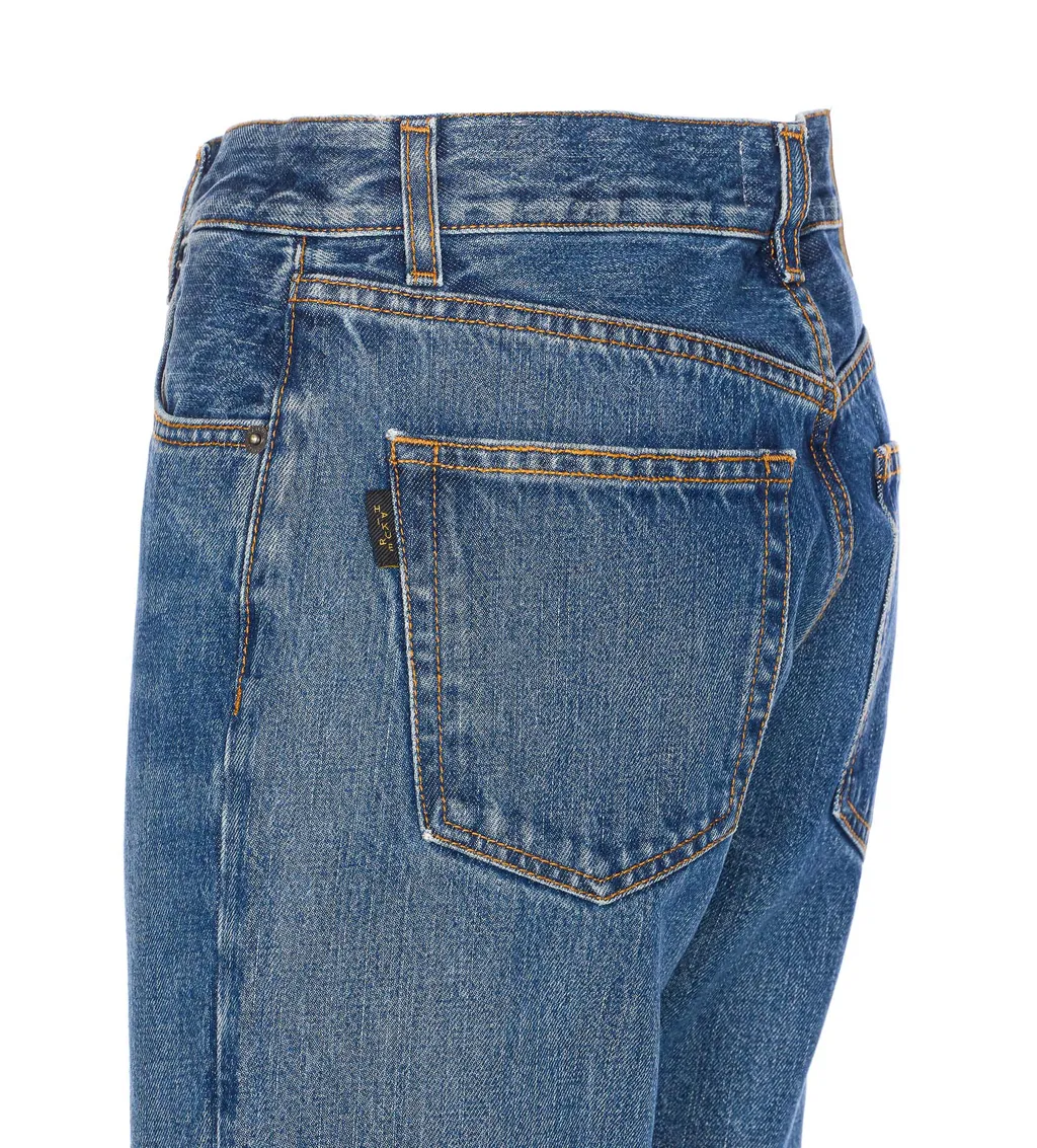 Denim Trousers With Belt Loops