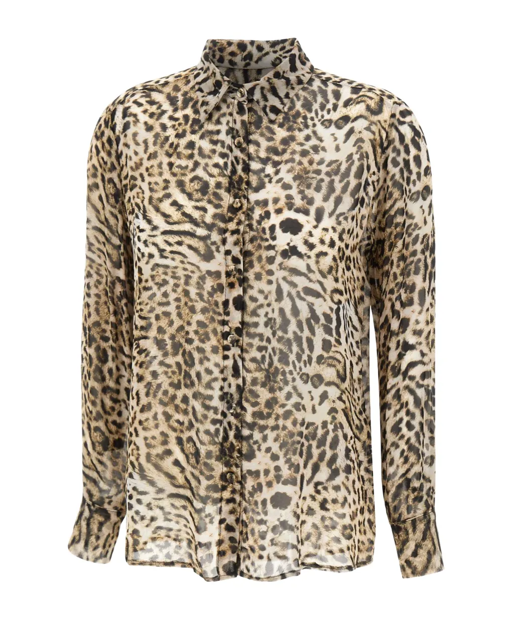 Animal-Print Button-Front Shirt