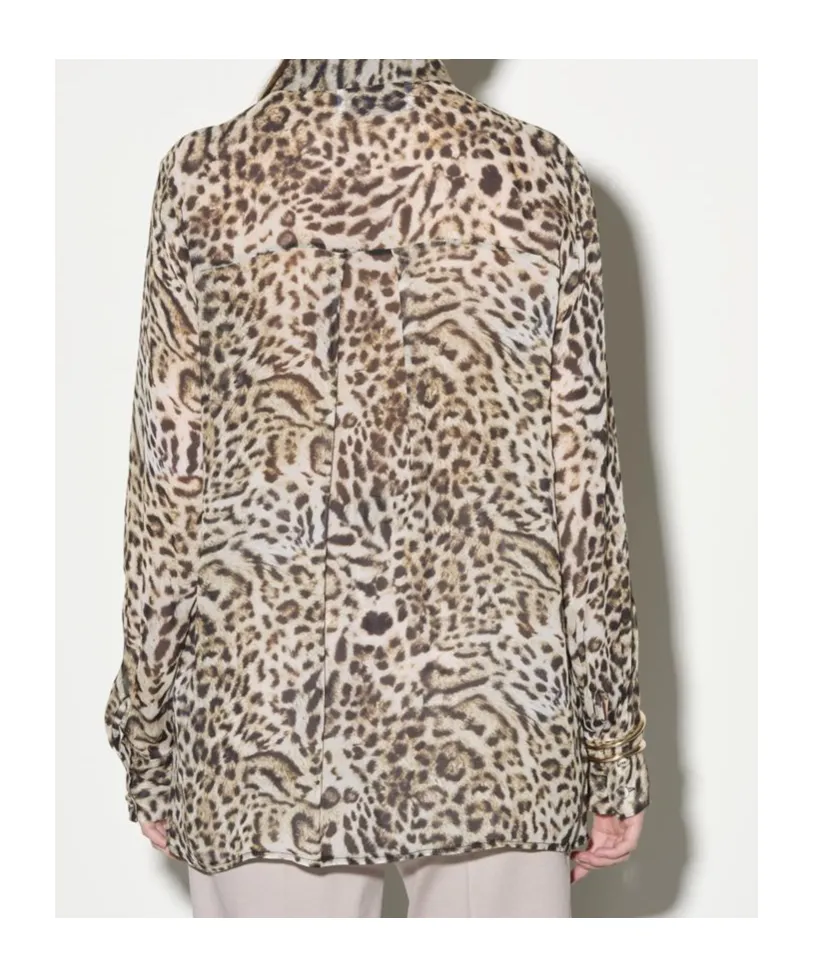 Animal-Print Button-Front Shirt