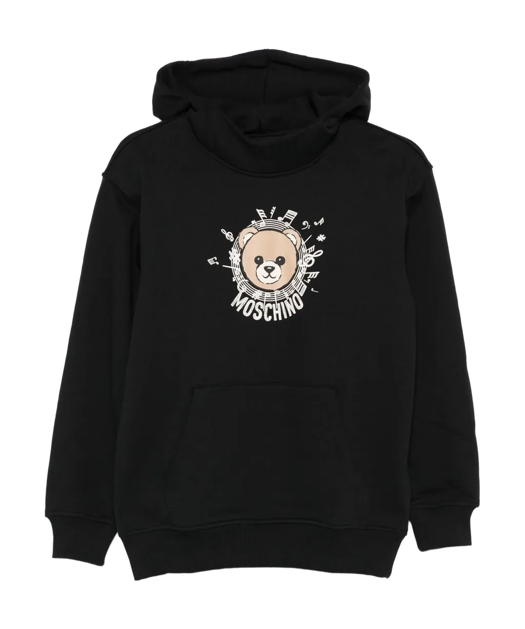 Teddy-Print Cotton Hoodie