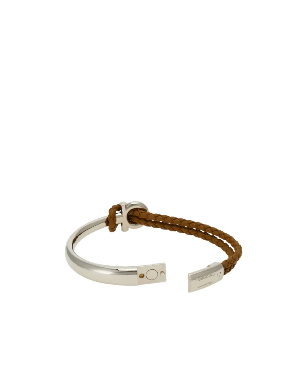 Leather And Brass Bracelet - Size 17