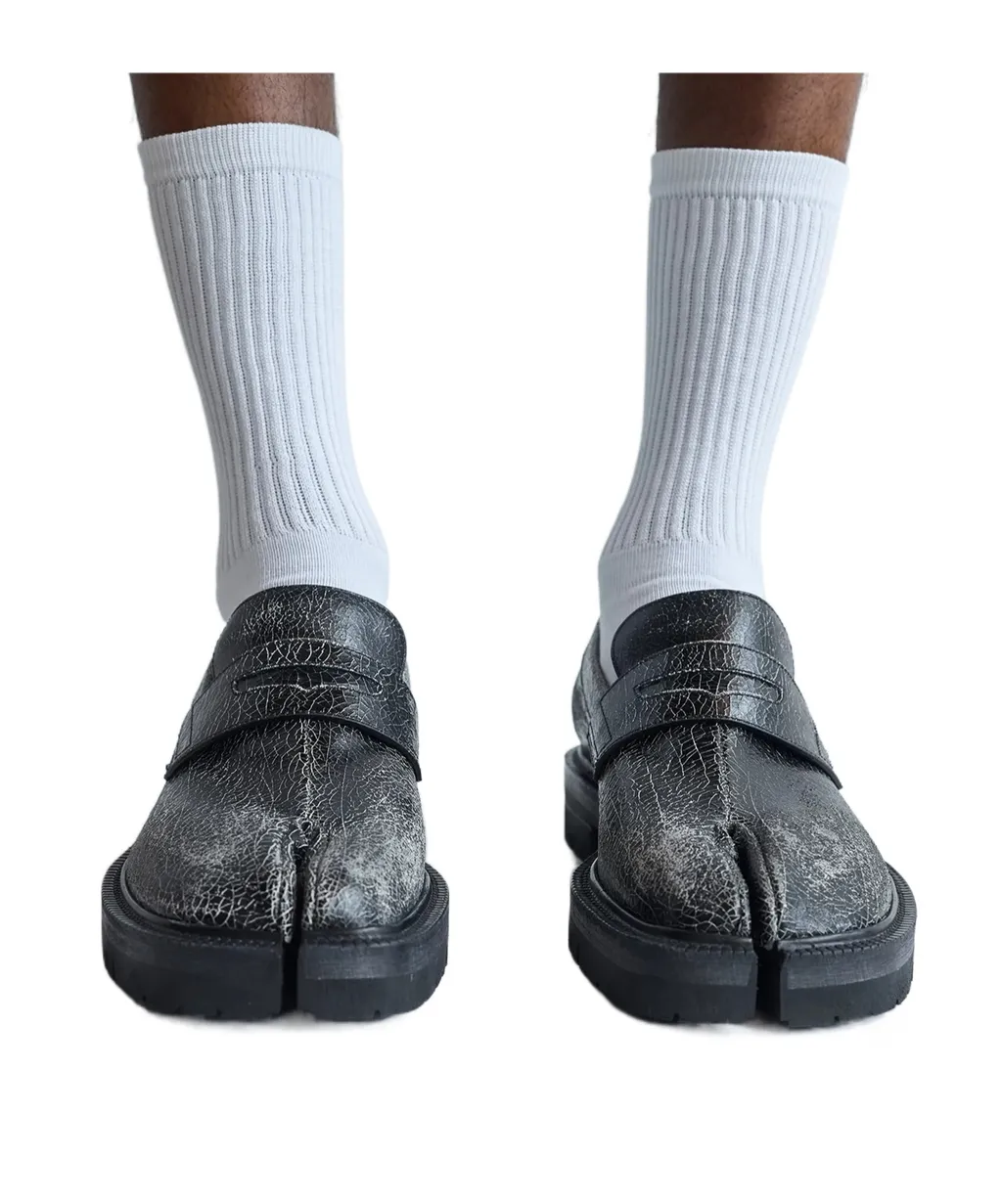 Maison Margiela Taby County Crackled Slip-On Loafers