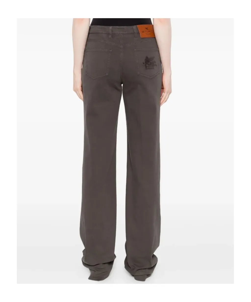 Button-Fly Straight Trousers