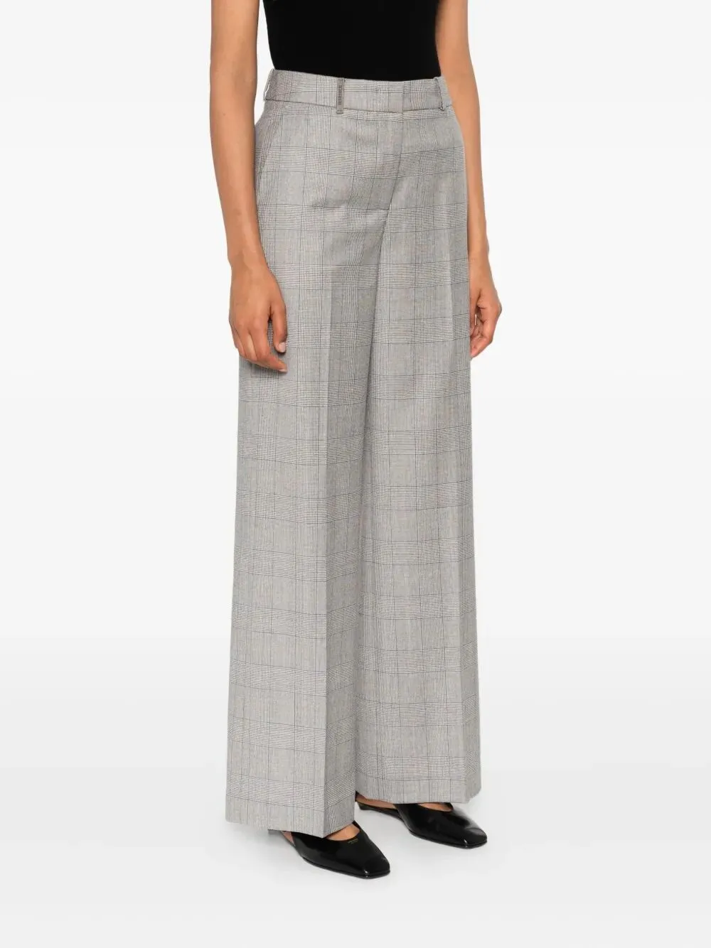 Checked Straight-Leg Trousers