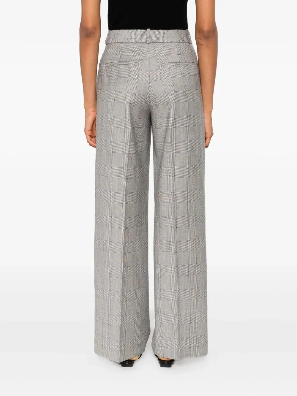 Checked Straight-Leg Trousers