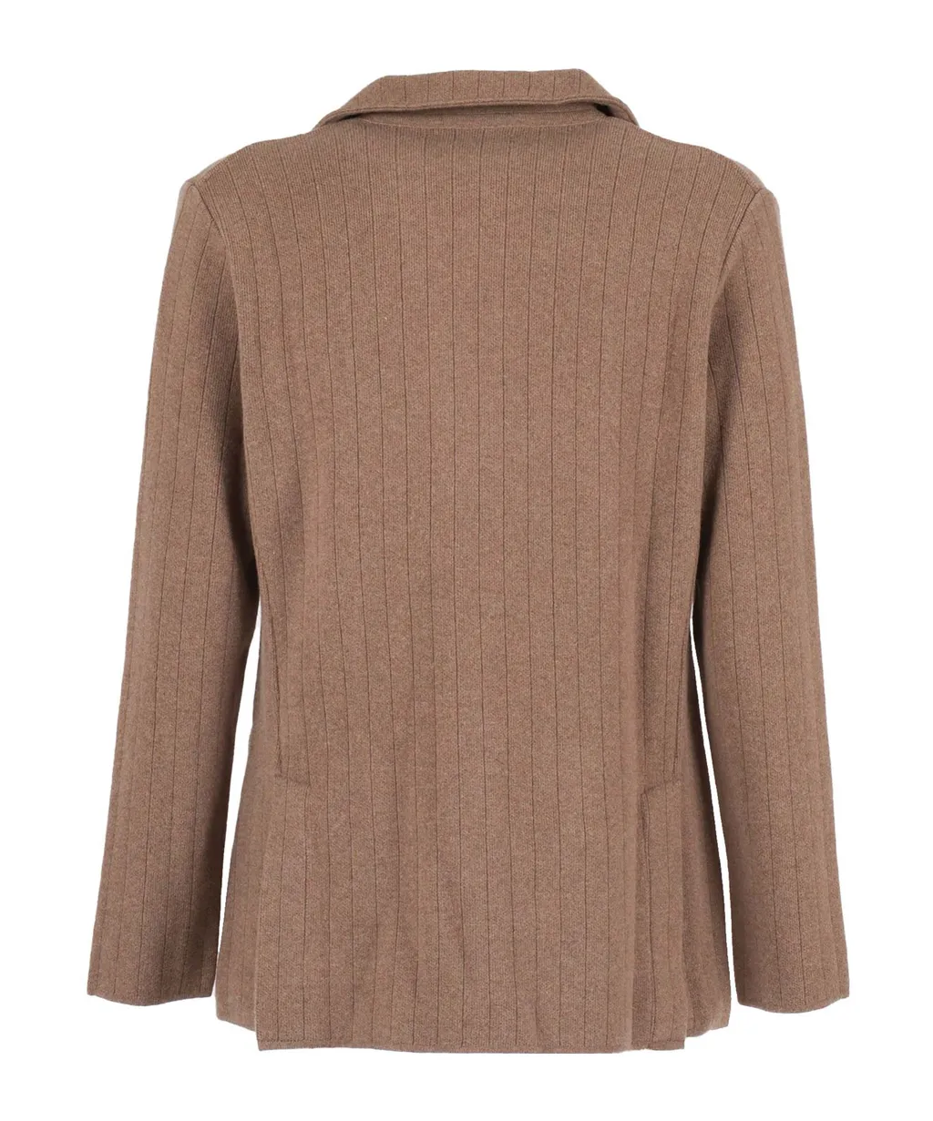 Lardini Ribbed Single Breasted Buttoned Blazer
