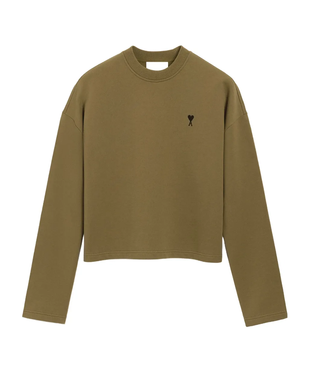 Ami Paris Ami De Coeur Logo Embroidered Crewneck Jumper