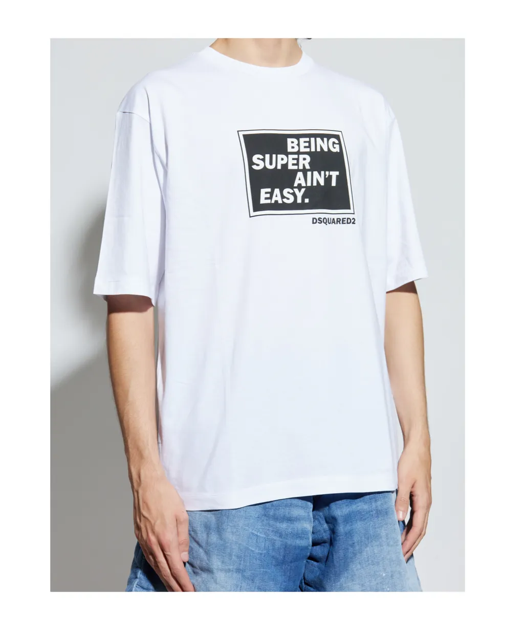Dsquared2 Slogan Printed Crewneck T-Shirt