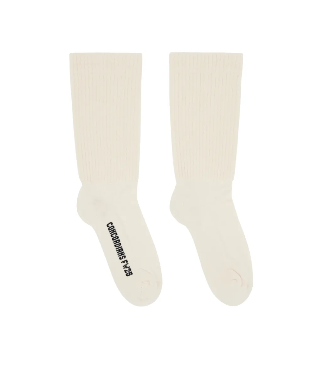 Rick Owens Logo Intarsi-Knit Mid Calf Socks