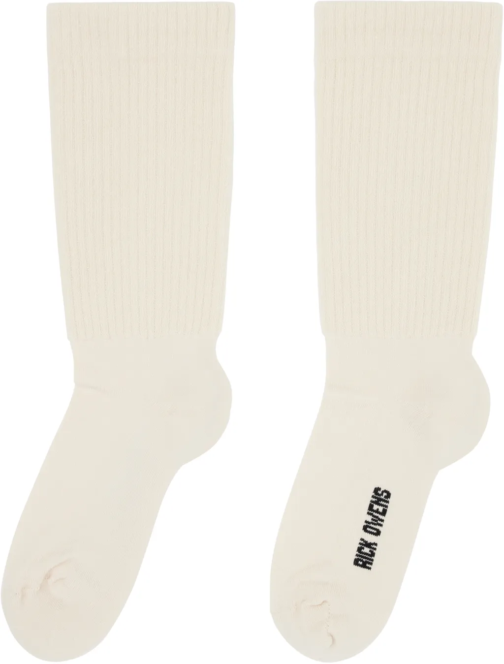 Rick Owens Logo Intarsi-Knit Mid Calf Socks