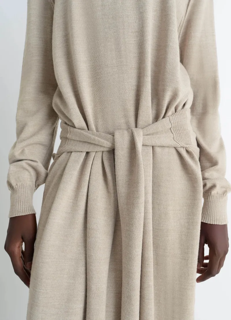 Lemaire Trompe L'oeil Turtleneck Belted Midi Dress