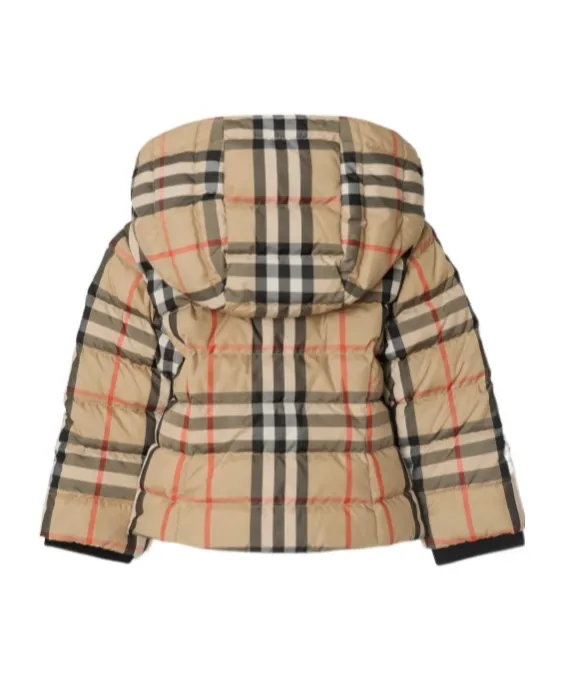 Check Hooded Puffer Jacket