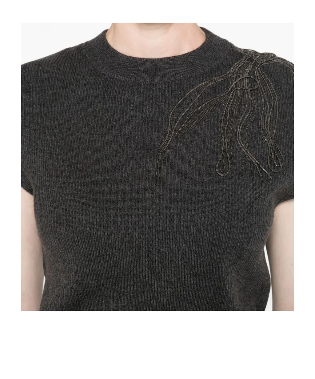 Embellished Knitted Vest