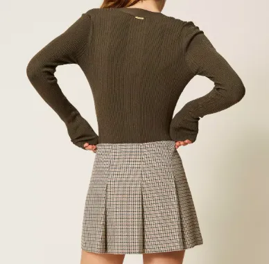 Rib-Knit Button Cardigan