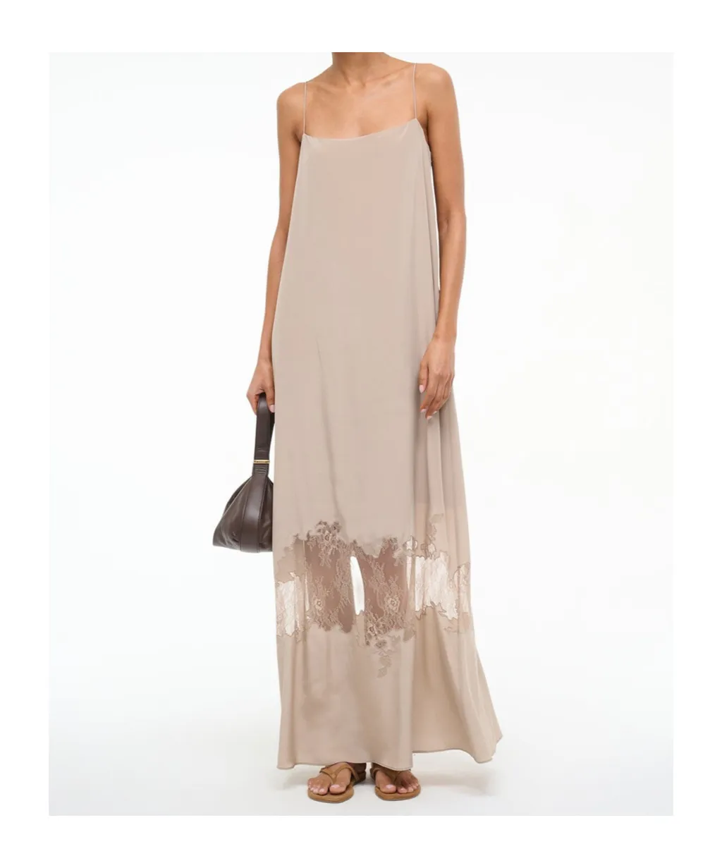Lace-Trimmed Slip Dress