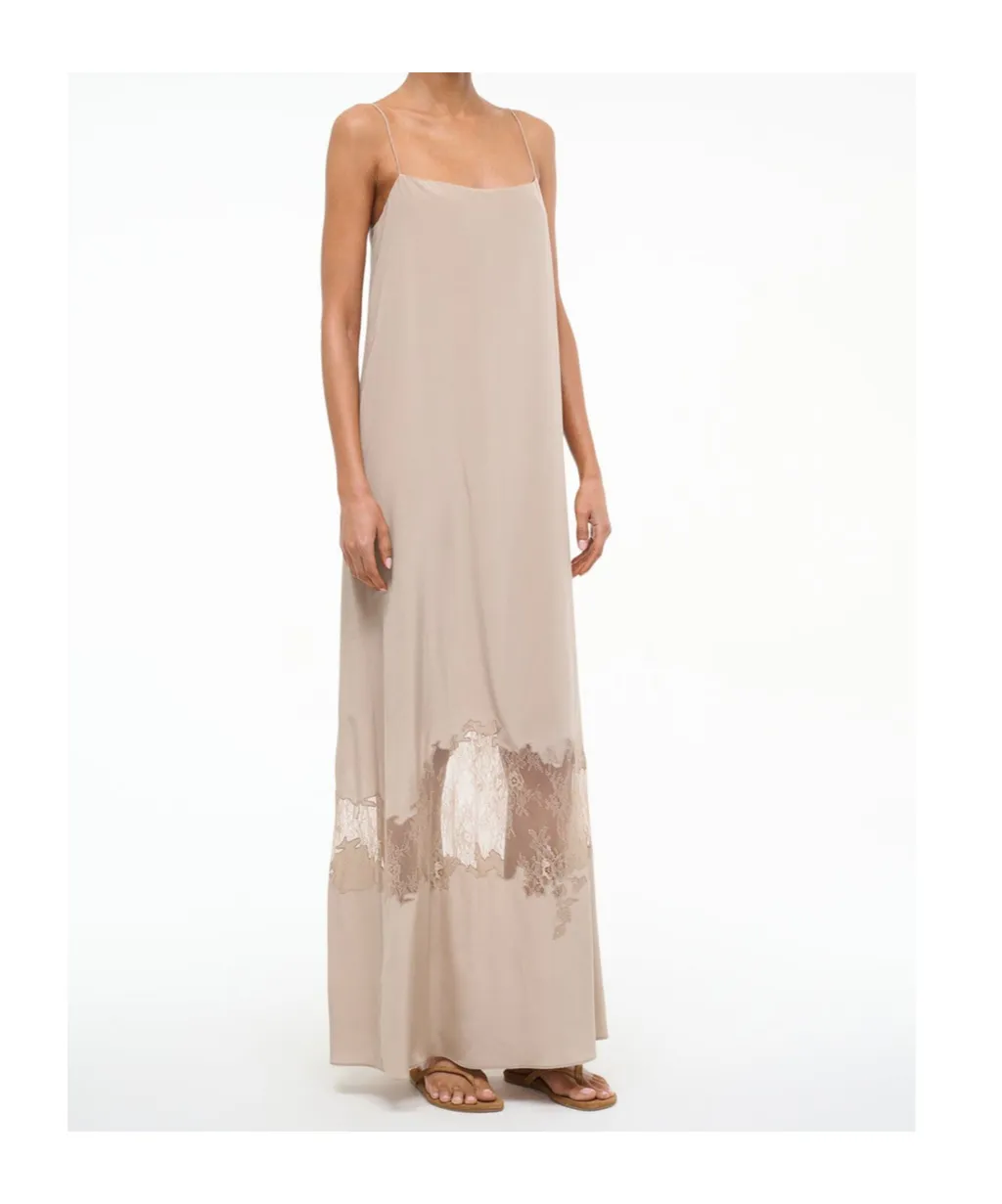 Lace-Trimmed Slip Dress
