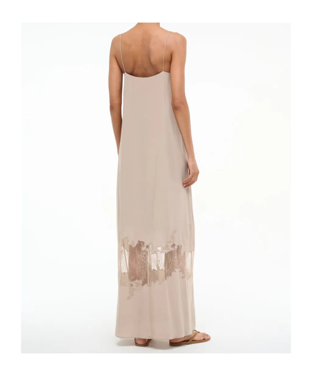 Lace-Trimmed Slip Dress